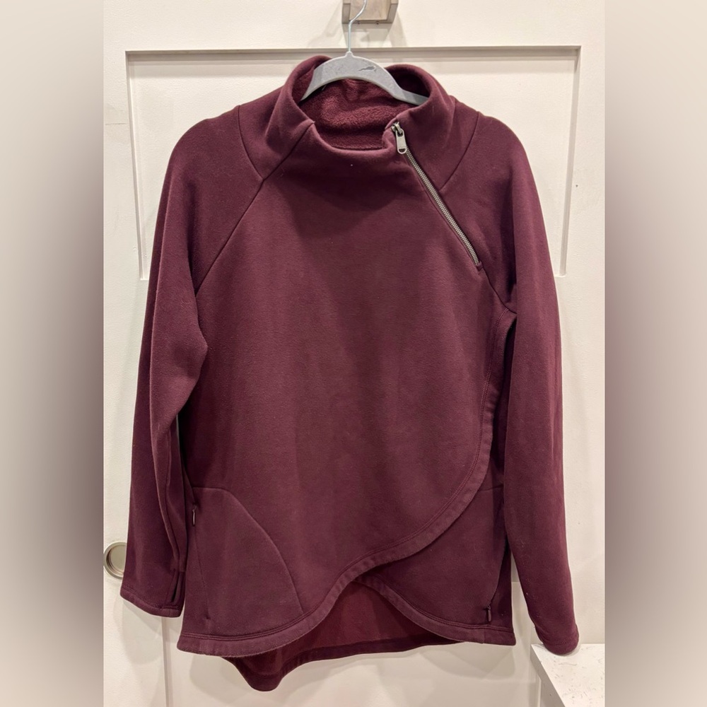 Athleta Plum Zipper-Accent Pullover Hoodie